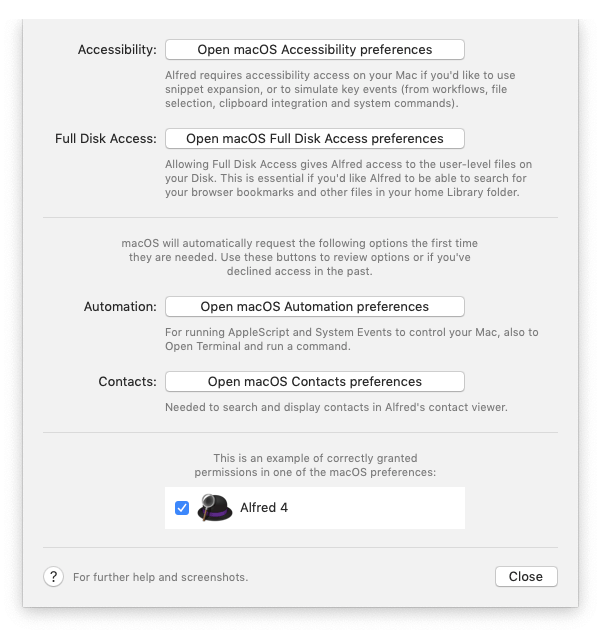 access privileges for mac